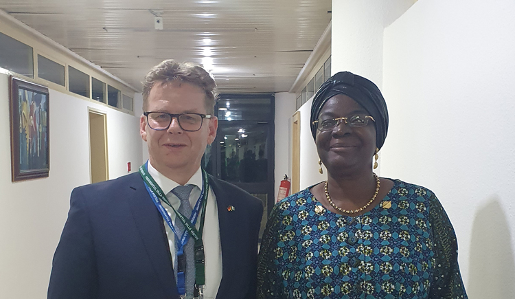 Carl Heinrich Bruhn together with ECOWAS Commissioner Massandjé Toure-Litse